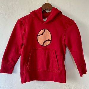 Mini Boden Red Baseball Hoodie